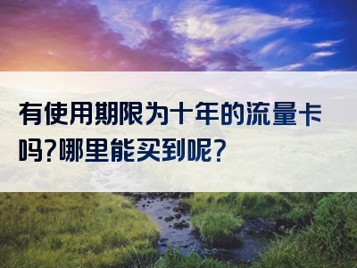 有使用期限为十年的流量卡吗？哪里能买到呢？