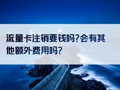 流量卡注销要钱吗？会有其他额外费用吗？
