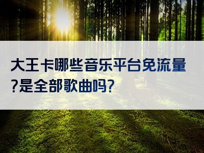 大王卡哪些音乐平台免流量？是全部歌曲吗？