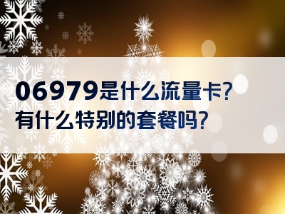 06979是什么流量卡？有什么特别的套餐吗？