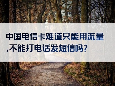 中国电信卡难道只能用流量，不能打电话发短信吗？