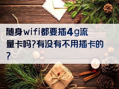 随身wifi都要插4g流量卡吗？有没有不用插卡的？