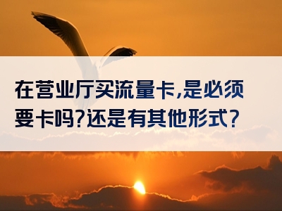 在营业厅买流量卡，是必须要卡吗？还是有其他形式？
