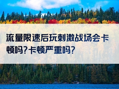 流量限速后玩刺激战场会卡顿吗？卡顿严重吗？