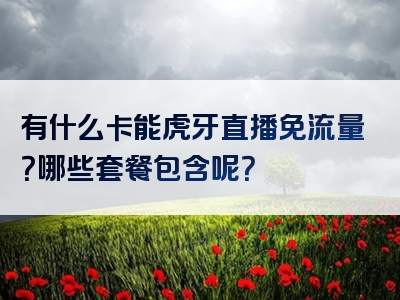 有什么卡能虎牙直播免流量？哪些套餐包含呢？