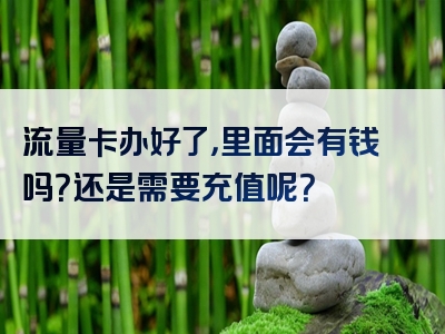 流量卡办好了，里面会有钱吗？还是需要充值呢？