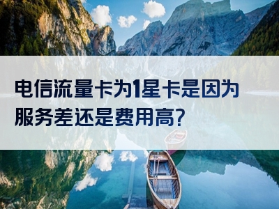 电信流量卡为1星卡是因为服务差还是费用高？