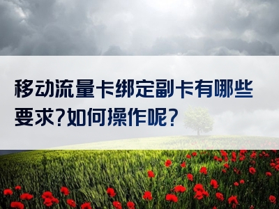 移动流量卡绑定副卡有哪些要求？如何操作呢？