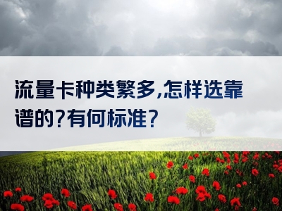 流量卡种类繁多，怎样选靠谱的？有何标准？