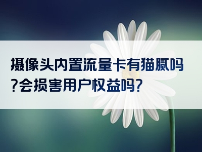 摄像头内置流量卡有猫腻吗？会损害用户权益吗？