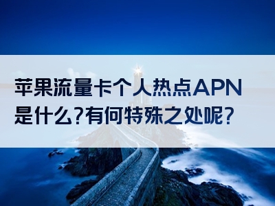 苹果流量卡个人热点APN是什么？有何特殊之处呢？