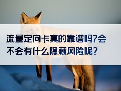 流量定向卡真的靠谱吗？会不会有什么隐藏风险呢？