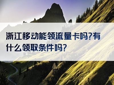 浙江移动能领流量卡吗？有什么领取条件吗？