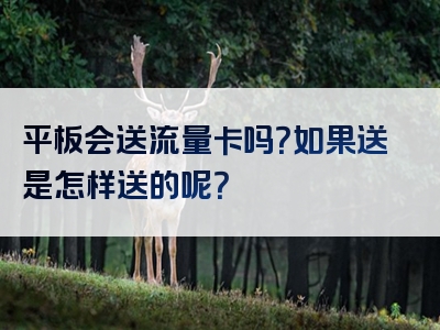 平板会送流量卡吗？如果送是怎样送的呢？