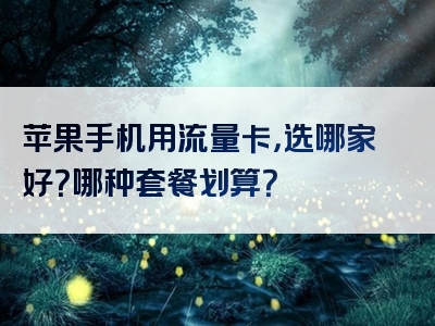 苹果手机用流量卡，选哪家好？哪种套餐划算？