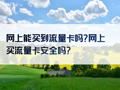 网上能买到流量卡吗？网上买流量卡安全吗？