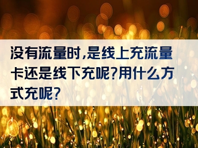 没有流量时，是线上充流量卡还是线下充呢？用什么方式充呢？